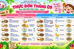 THỰC ĐƠN TUẦN 3 VÀ TUẦN 4 NĂM HỌC 2026-2027
